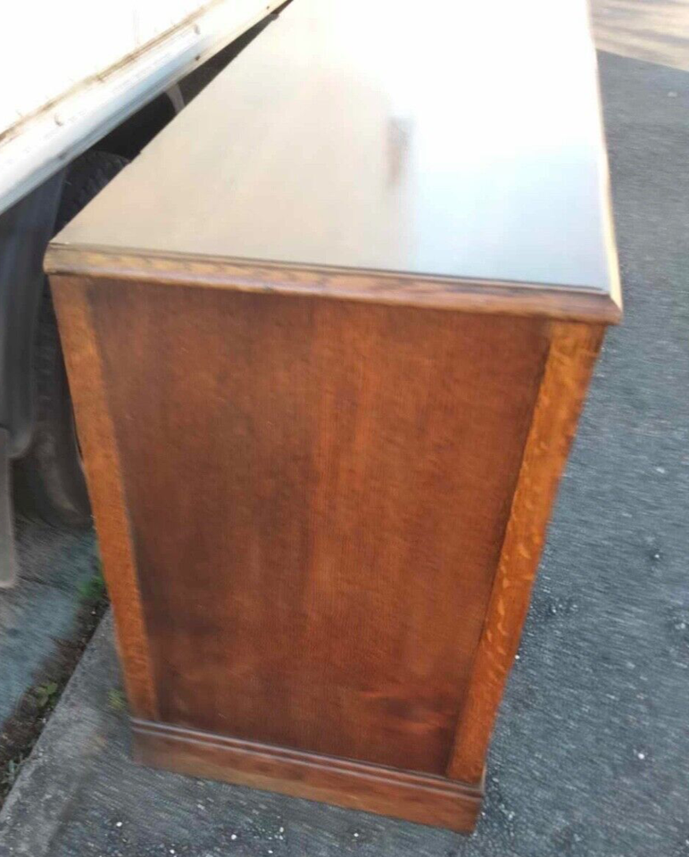 Vintage oak old charm style linen fold desk with 6 drawers eBay