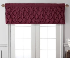 VCNY HOME Carmen Burgundy Set Of 2 Rod Pocket Valances😃👍