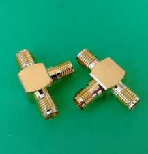  2 PCS SMA Female to 2 Double Female T type RF Adapter - USA Seller