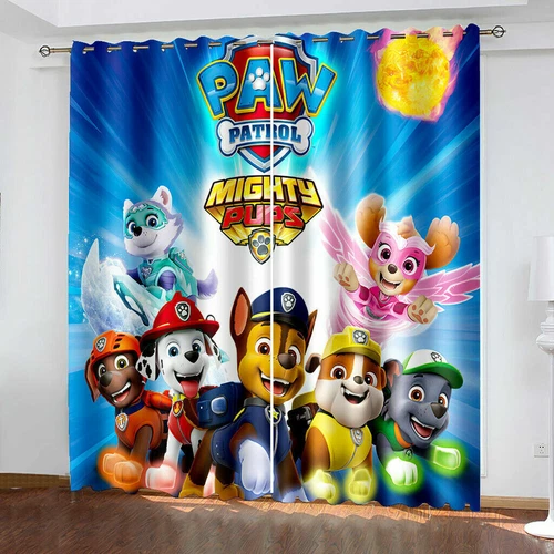Tende oscuranti termiche spesse stampa 3D PAW Patrol per bambini anello con occhielli regalo superiore Regno Unito - Foto 10 di 50
