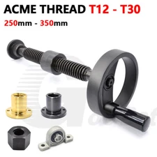 T12 - T30 ACME Thread Lead Screw Nut Vise Clamp Fixture Kit With 100mm Handwheel
