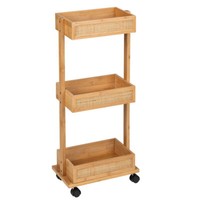 Badregal Allegre Bamboo, Mobil, 3 Ablagen, Wenko