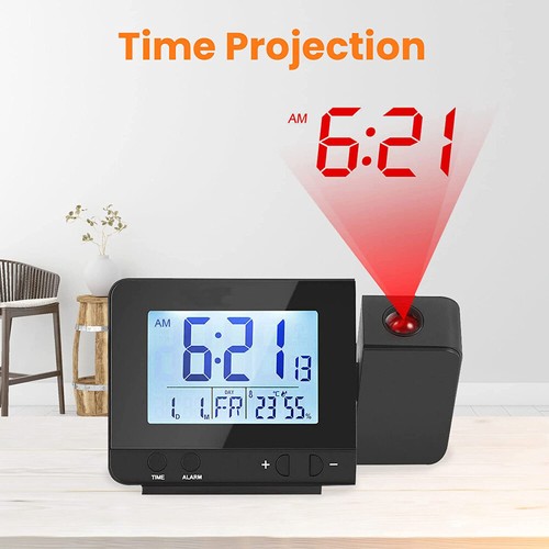 LCD Digital Dimmable Projection Alarm Clock Temperature Hygrometer Projector - Picture 6 of 12