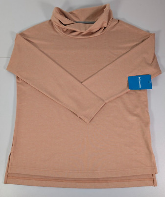 COLUMBIA Top Shirt Womens Small Peach Cowl Neck Borden Island EXS Pullover New