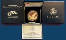 2008-P  Bald Eagle Proof 90% Silver Dollar Commemorative Coin-OGP w/COA