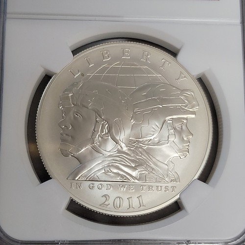 2011 S U.S. ARMY Commemorative Unc. Silver Dollar - NGC MS70 - Picture 3 of 5
