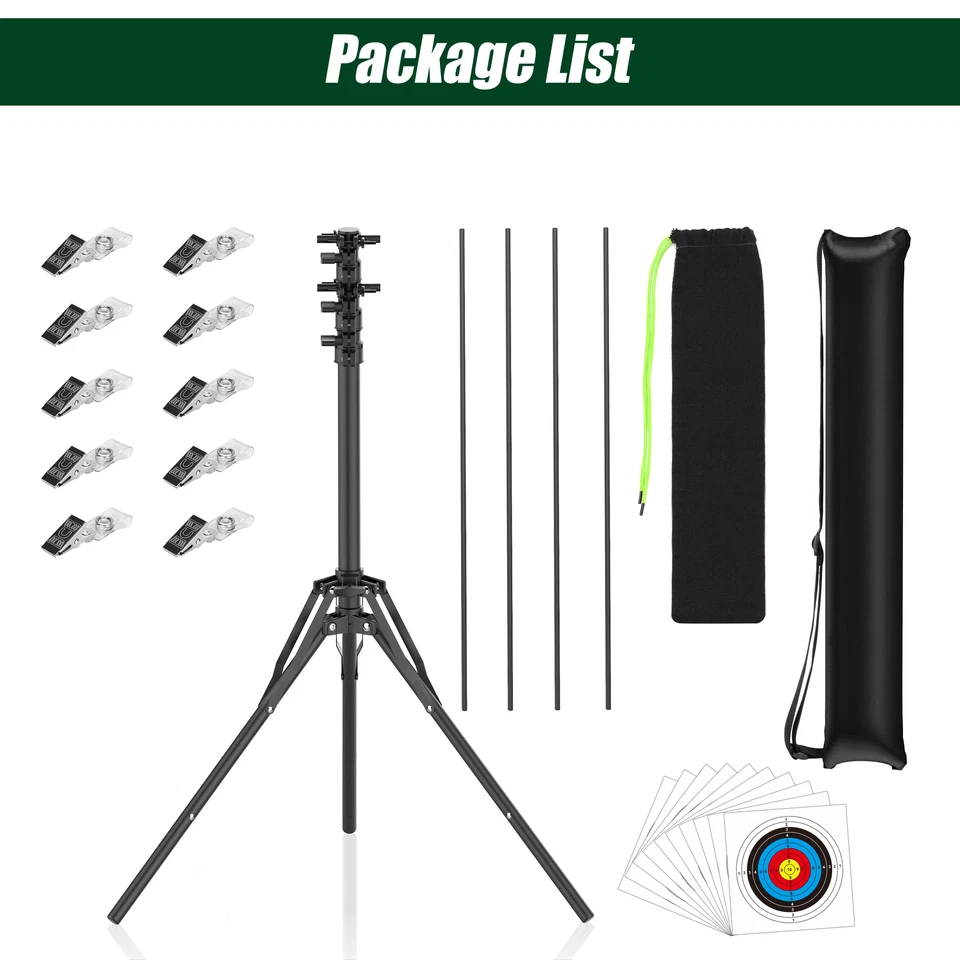 Soporte de objetivo de papel ajustable de acero para disparar al aire libre con 10 clips metálicos Foto 4 de 4