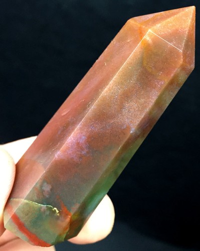 70g natürlicher hübscher blau roter Wasserachat Kristallspitze Heilung Indien ic3698 - Bild 7 von 12