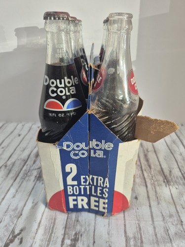 7 botellas de refresco vintage Double Cola 16 oz con transportador - Imagen 5 de 5