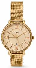Fossil ES4628 Rose Gold Crystal Bezel Women  s Watch Mesh Band Date 3ATM