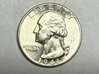 1941 satiny white BU WASHINGTON silver U.S. quarter dollar. #kg10