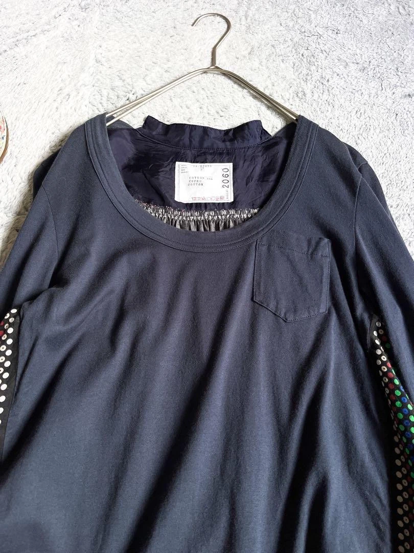 Sacai Dot Pattern Backf Tunica Docking Materiale Diversi 2