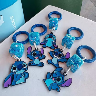 lot 20pcs cartoon Anime mix Stitch 3D cute Keychain Key Chain Girls boy Keyring