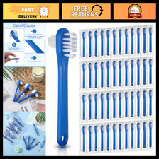 50 Pcs Dual Head Denture Brushes, Firm Bristle Toothbrush for False Teeth & Mout
