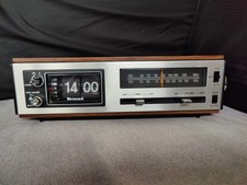 Vintage 1970s Flip Alarm Clock Radio MCM Space Age 1960s Copal Browni