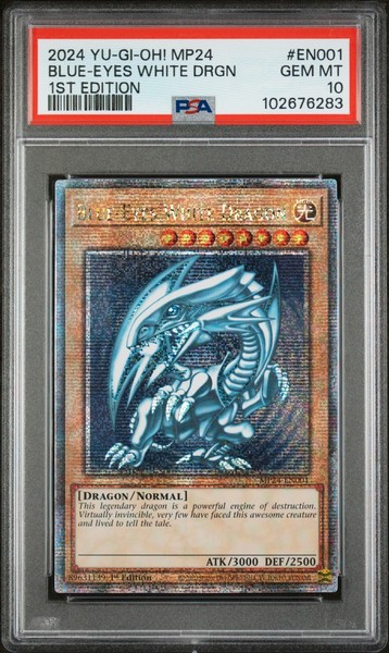 2024 Yu-Gi-Oh! Blue-Eyes White Dragon MP24-EN001 Quarter Century Rare PSA 10