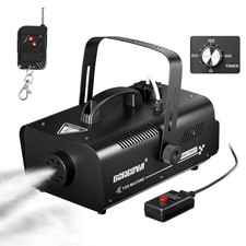 1000W Fog Machine with Timer, Wireless Remote, and Manual Control - Ideal for Ha