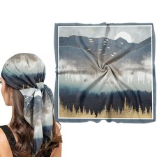 Scarf Silk Feeling Square Satin Head Hair Wrap 27.5 Inches Trendy Aesthetic C...
