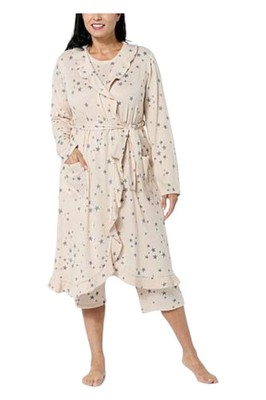 Comfort Code Sweet & Sassy Brushed Ultra Knit Robe Beige Star M A391627