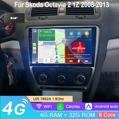 8Kern CarPlay Android 15 Autoradio Navi RDS GPS Für Skoda Octavia II 2008-2013