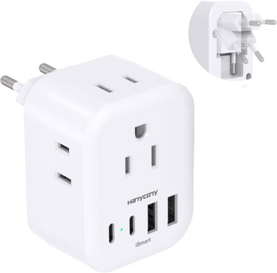 #ad #ad European Travel Plug Adapter Foldable International Power Adapter Type C $8.90