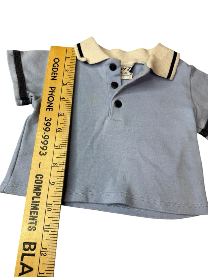 Camisa Polo Vintage 6-9M Boyz by Nannette Azul Cuello Años 90 Marinero Preparación Náutica Foto 2 de 4