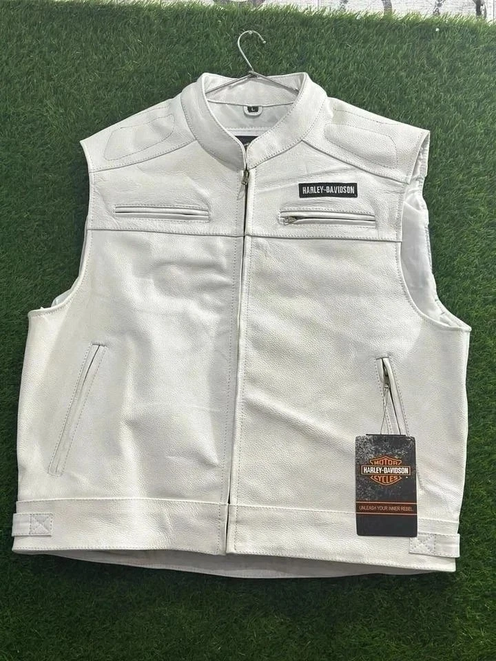 Harley-Davidson Men’s Genuine Leather Motorcycle Vest | Biker Riding Gear
