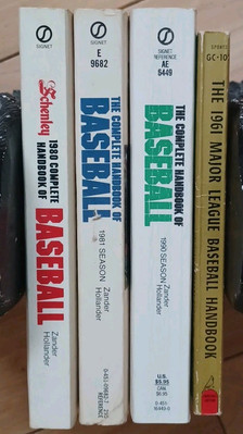 Lot of 3 Complete Handbook of Baseball /  Z.Hollander / 1980,81,90 / +1961 PB
