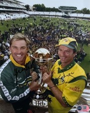 Steve Waugh & Shane Warne signed 10x8 photo RACC Trusted Seller ACG CERT
