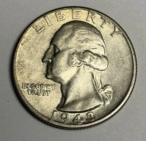 AU 1943-P Washington Silver Quarter (all original), U.S. 25c Type Coin