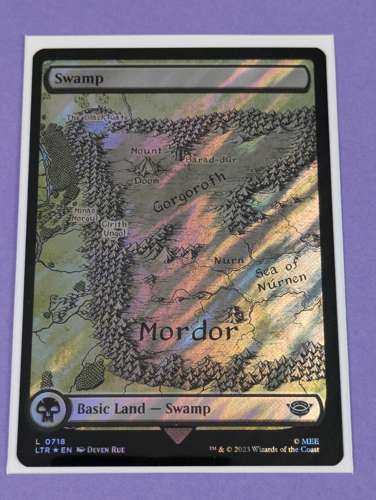 MTG: The Lord of the Rings: Swamp Full Art Surge Foil #0718 Basic Land - NM