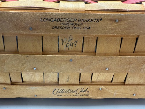 LONGABERGER 1998 COLLECTOR'S CLUB 25TH ANNIVERSARY US FLAG MAGAZINE BASKET - Picture 14 of 15