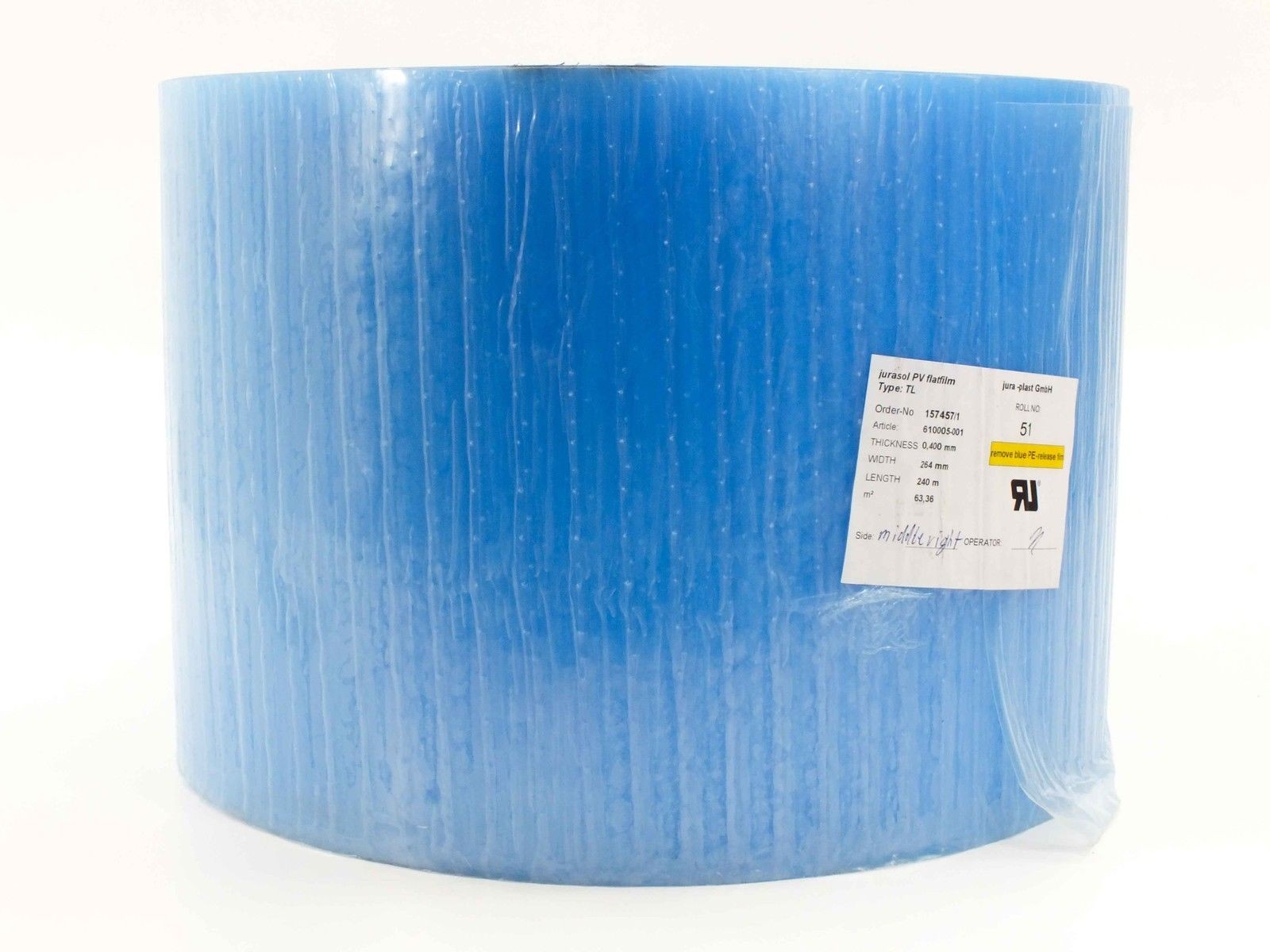 Jura-Plast GmbH Type TL Solar Encapsulation Sheet 264mmx240m Jurasol PV ...