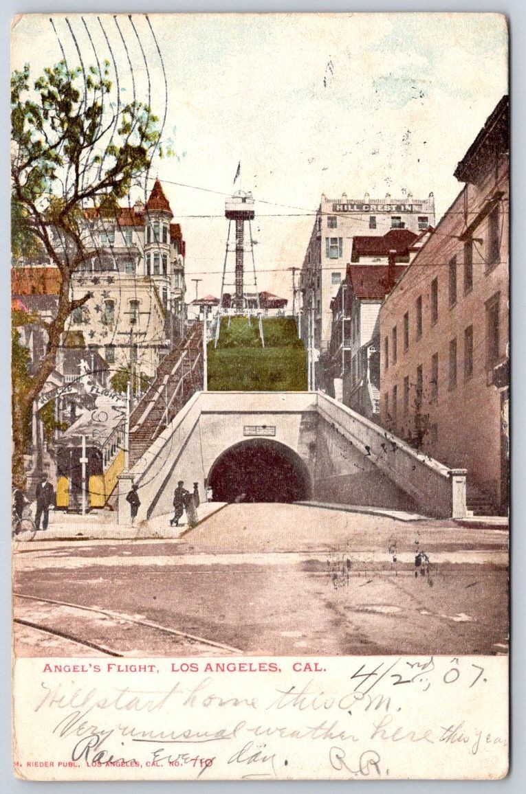 Antique California Postcard LOS ANGELES Angels Flight 1907