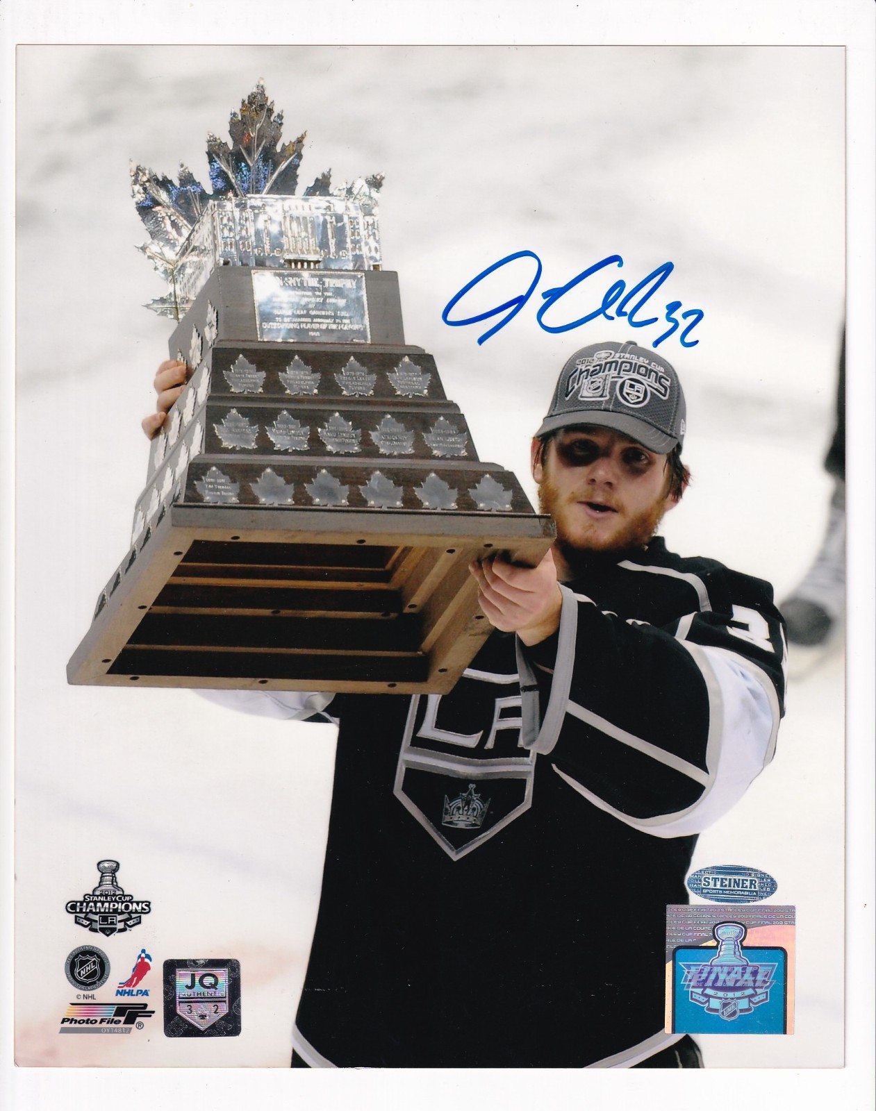 Jonathan Quick Autographed Signed Los Angeles Kings 8x10 Photo LA Kings 2012 Conn Smythe Steiner Authentic 