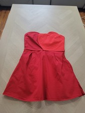 Farm Rio Red Strapless Heart Mini Dress. Size XL