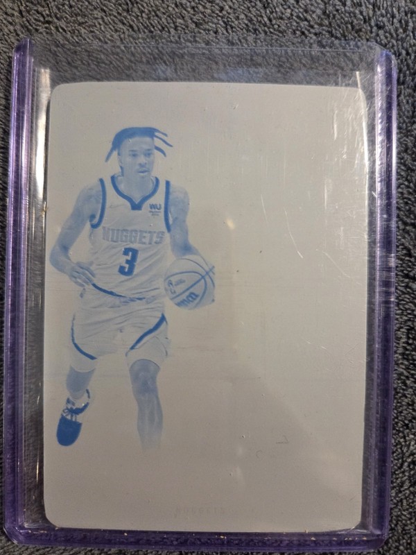 Bones Hyland Logoman Autographs 2021-22 Flawless 1/1 Cyan Printing Plate #39