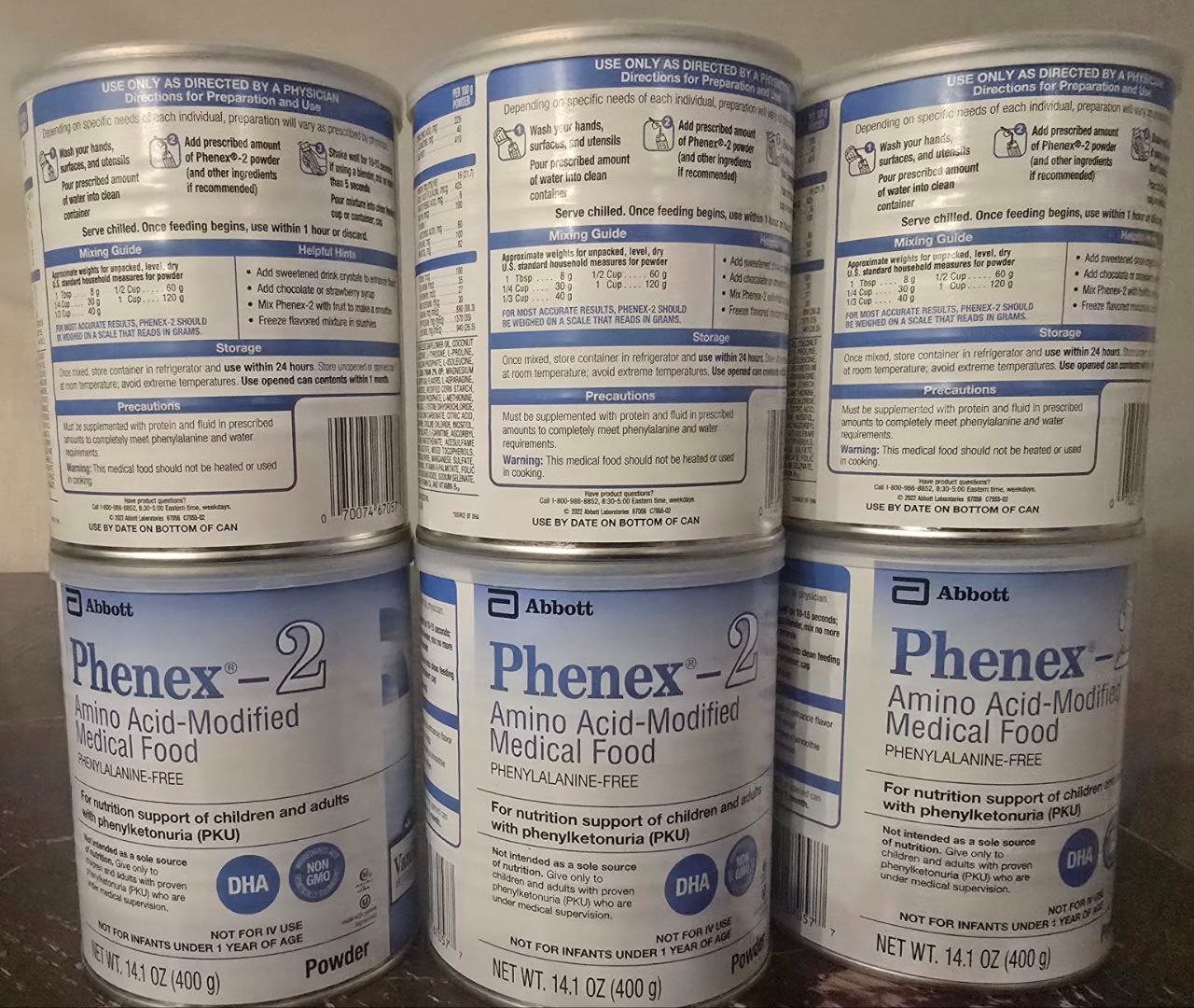 Abbott Phenex-2 Amino Acid-Modified Medical Food Powder Vanella 14.1 Oz 6 Can