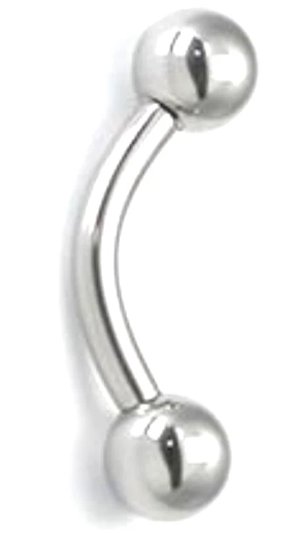 Barra curvada doblada RPA oreja roscada internamente acero quirúrgico pulido 10 g-00 g Foto 2 de 4