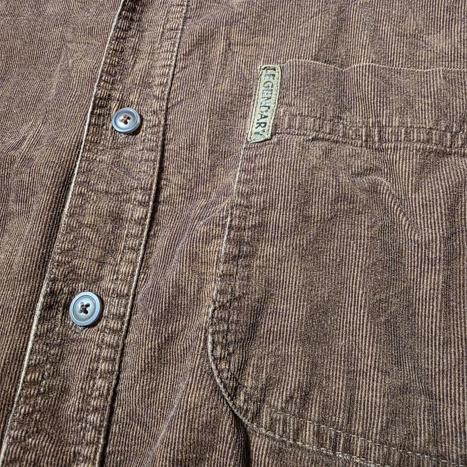 Legendary Whitetails Deer Gear Leaves Long Sleeves Corduroy Button Shirt Large  - Image 3 of 4