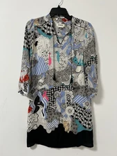 Anthropologie Drawing By Florence Balducci Silk Cleo Dress Floral Animals XS