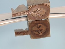 Vintage Metal Advertising Printing Letter Press For Down's & Company Arm Chairs
