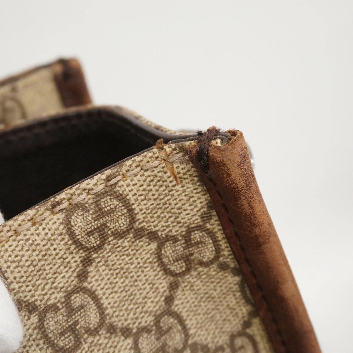 Gucci GG Supreme 2Way Tote Bag PVC Brown Silver Hardware thumbnail 7