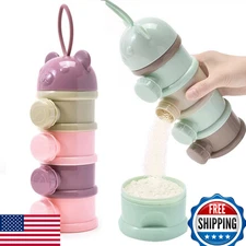 Manwetye 2x 4-Layer Baby Milk Powder Dispenser Stackable Formula Container Trave