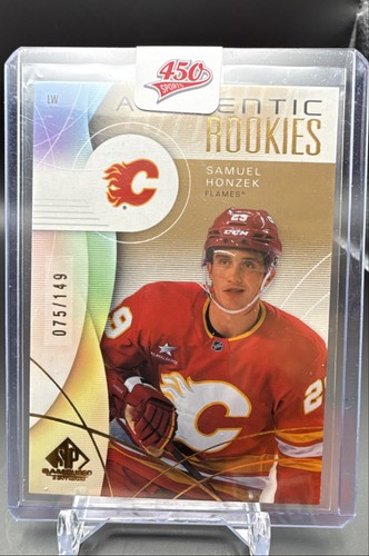 2024-25 Upper Deck Sp Game Used Authentic Rookies Samuel Honzek Gold /149 Flames