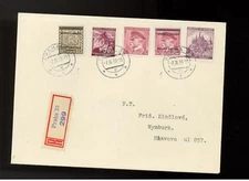 1939 Bohemia Moravia register Cover 8 not B variety