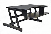 Adjustable Desk Computer Riser, Dual Monitor Capable Retractable Keyboard Black on sale Adjustable Desk Computer Riser, Dual Monitor Capable Retractable Keyboard Black on sale