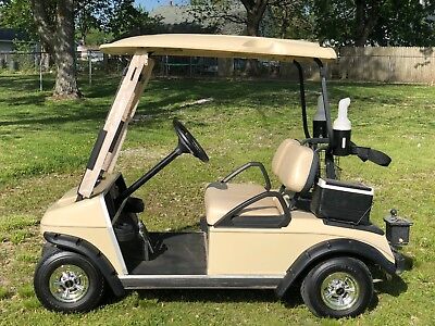 2004 Club Car DS Gas cart. Custom rims and tires, LED lights, Rear seat.  $3400, By Griswold Golf Carts