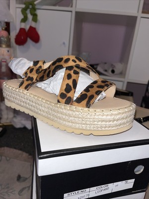 platform sandals leopard