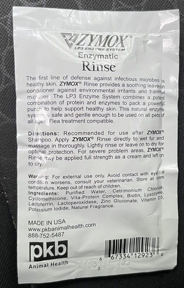 Enjuague para aliviar la picazón en la piel de mascotas Zymox 1 oz Foto 2 de 2